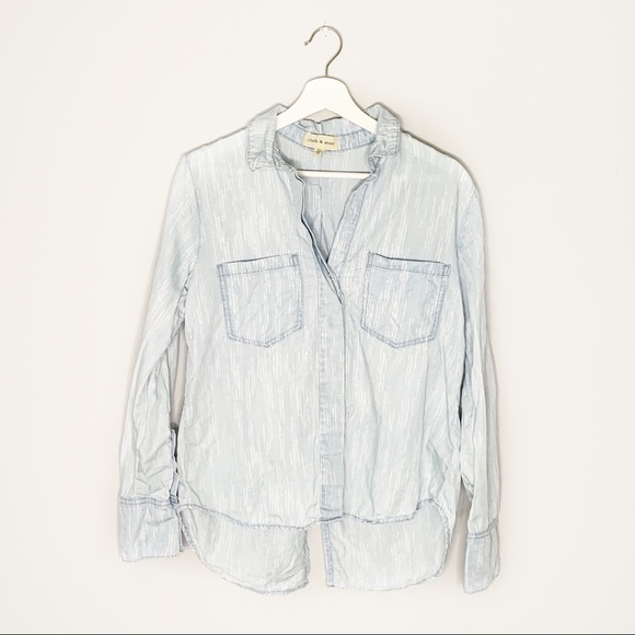 cloth & stone Tops - Cloth & Stone Split Back Chambray Button-down Top
